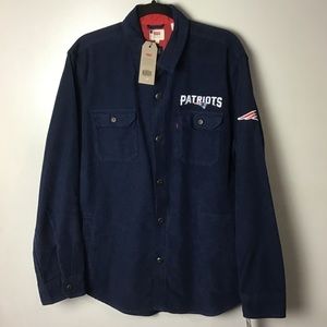 New England Patriots Levi’s blue shirt jacket. Large